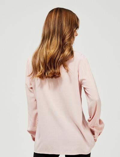 Gładka koszula damska z wiskozy - różowa