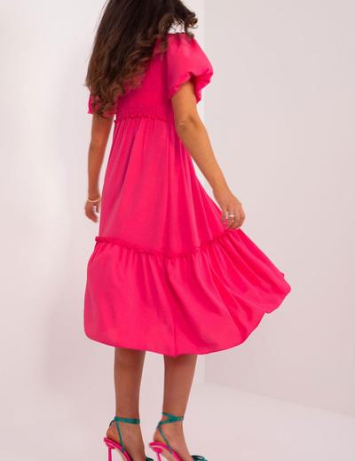 Sukienka krótka ciemno różowa
