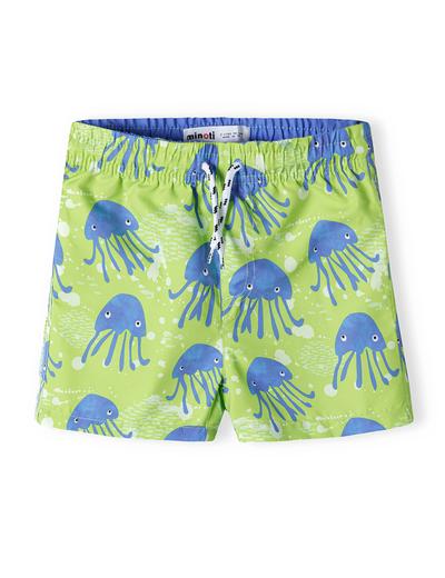 Zielone szorty kąpielowe dla chłopca w meduzy