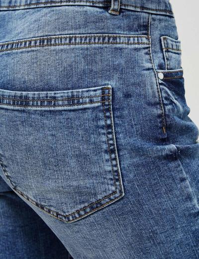Szorty damskie jeansowe z przetarciami granatowe