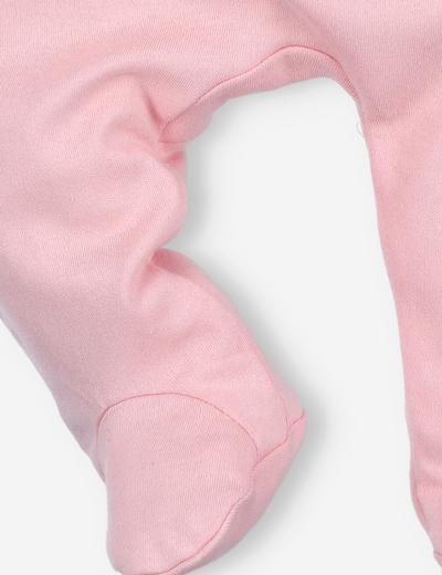 Półśpiochy niemowlęce PINK FLOWERS z bawełny organicznej- różowe