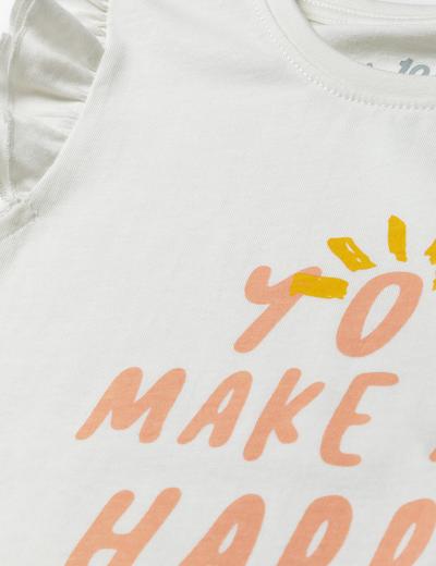 T-shirt bawełniany dla dziewczynki - You make me happy