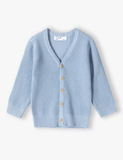 Niebieski bawełniany rozpinany sweter niemowlęcy