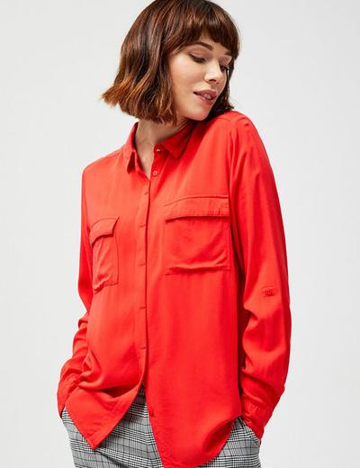 Koszula damska czerwona z długim rękawem