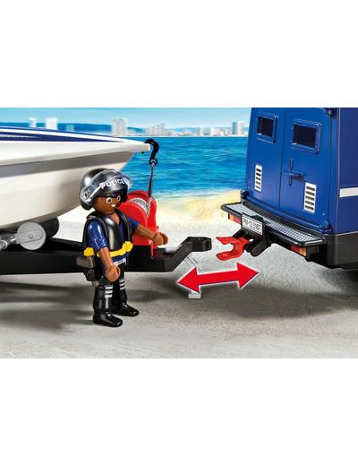 Zestaw z figurkami City Action Pojazd terenowy policji z motorówką