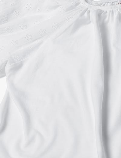 Biała elegancka bluzka z ażurowym rękawem - Lincoln&Sharks