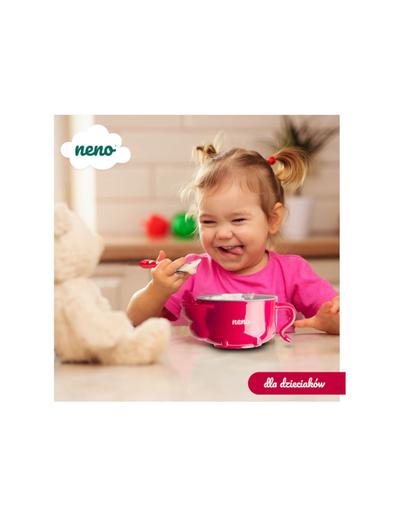 Neno Polpo - zestaw miseczek i sztućców do jedzenia dla dzieci - czerwony