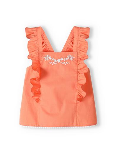 Pomarańczowy komplet niemowlęcy - bluzka na ramiączkach + spodenki