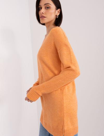 Luźny sweter damski jasny pomarańczowy