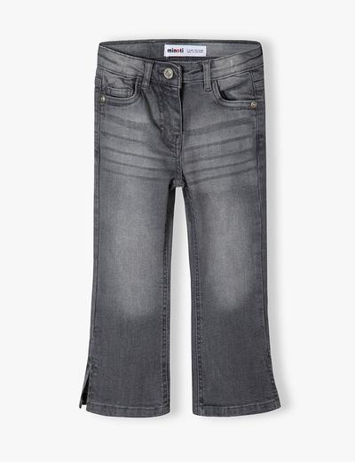 Szare spodnie jeansowe dziewczęce rozkloszowane