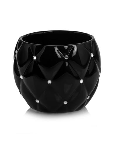 Donica ceramiczna zdobiona cekinami - czarna