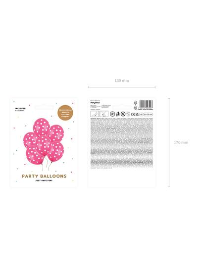 Balony 30 cm w białe kropki - Pastel Hot Pink 50 sztuk