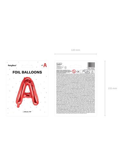 Balon foliowy Litera ''A'' 35cm-  czerwony