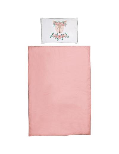 Bawełniana pościel do łóżka dziecięcego w kolorze różowym - 135x100 cm
