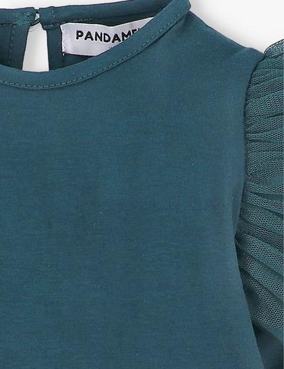 Bluzka Mila z z ozdobną falbankę ciemnozielona