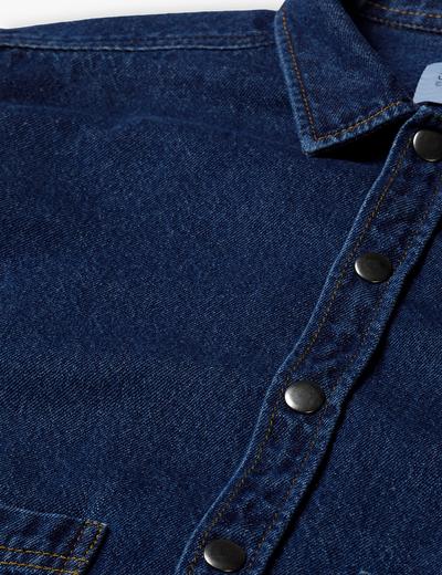 Ciemnoniebieska jeansowa koszula z długim rękawem- Limited Edition