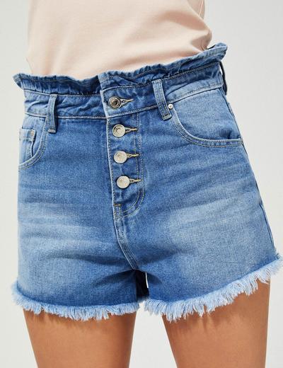 Szorty damskie jeansowe high waist - niebieskie