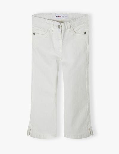 Białe spodnie jeansowe niemowlęce rozkloszowane