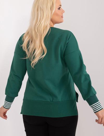 Bawełniana Bluzka Plus Size ciemno zielona
