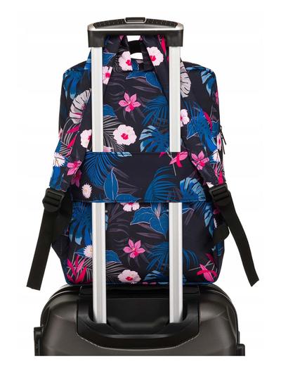 Jednokomorowy plecak podróżny z trwałego poliestru- kwiaty