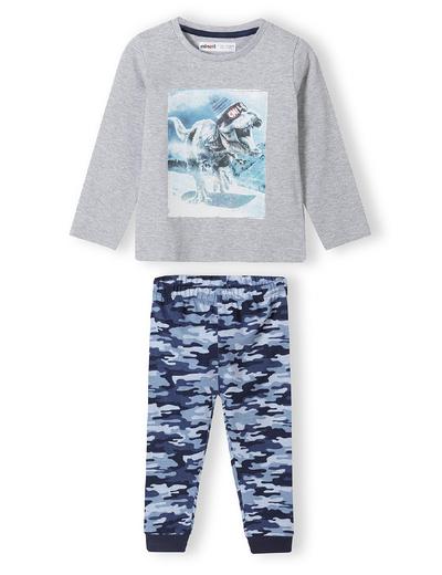 Piżama z długim rękawem oraz nadrukiem T-rexa dla chłopca
