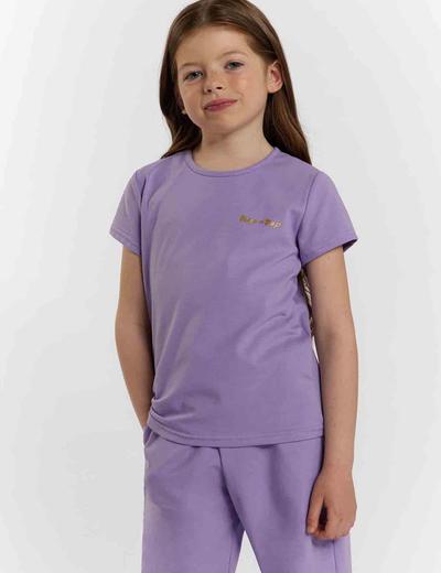 T-shirt lila dla małej dziewczynki z napisem Tup Tup