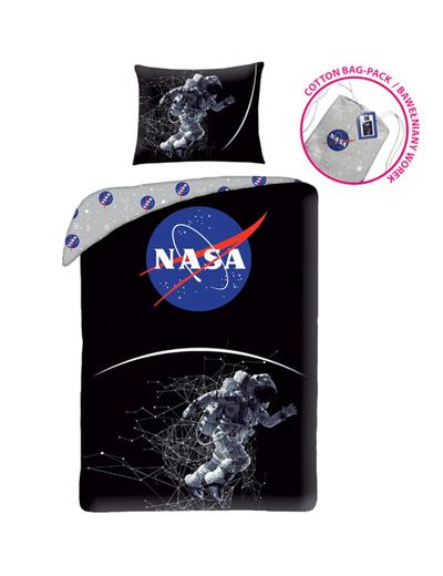 Bawełniana pościel dziecięca NASA - zapakowana w worek bawełniany 140 x 200 cm+70 x 90 cm