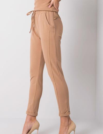 Spodnie dresowe damskie camelowe
