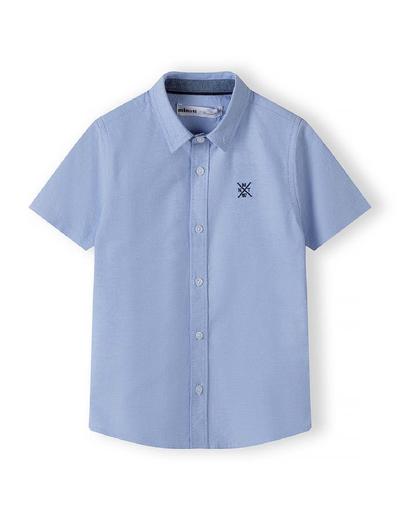 Niebieska koszula z krótkim rękawem z tkaniny oksford chłopięca