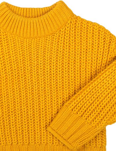 Niemowlęcy sweter nierozpinany z półgolfem - żółty