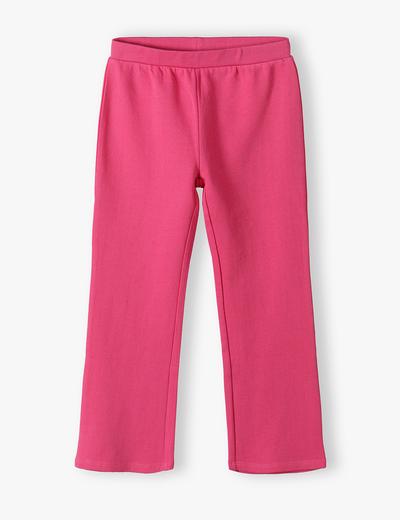 Spodnie dziewczęce flare - różowe w prążki - Limited Edition