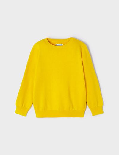 Sweter chłopięcy z lamówką Mayoral - żółty