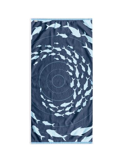 Bawełniany ręcznik plażowy SHOAL  błękitny 90x180 cm