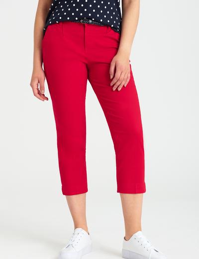 Spodnie klasyczne damskie czerwone