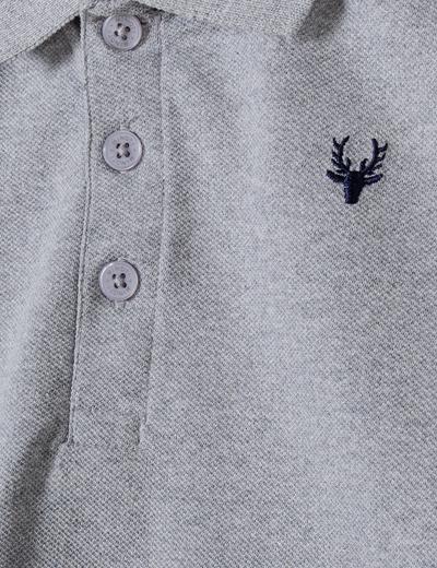 Niemowlęca koszulka polo bawełniana z krótkim rękawem- szara