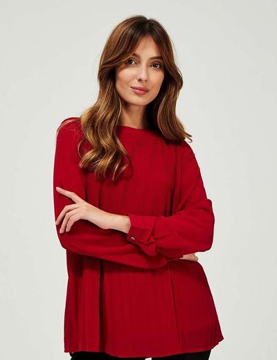 Koszula damska czerwona z plisami