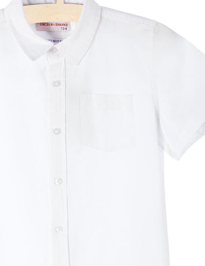 Biała koszula chłopięca z krótkim rękawem