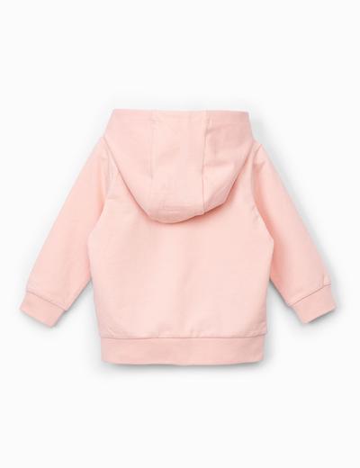 Bluza dresowa niemowlęca - różowa z ozdobną aplikacją