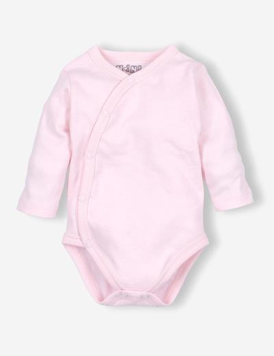 Body niemowlece z bawelny organicznej dla dziewczynki różowe długi rękaw