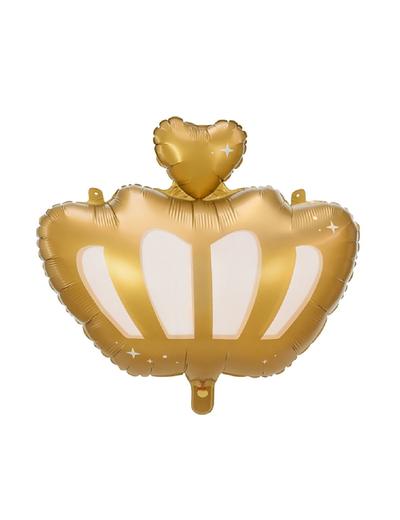 Balon foliowy Korona z białym i metalizowanym złotym nadrukiem