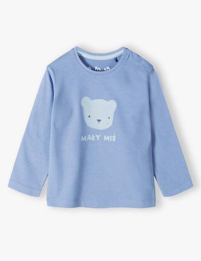 Niebieska bawełniana bluzka niemowlęca - MAŁY MIŚ
