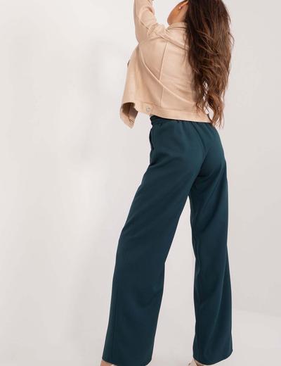 Eleganckie szerokie spodnie damskie - morskie