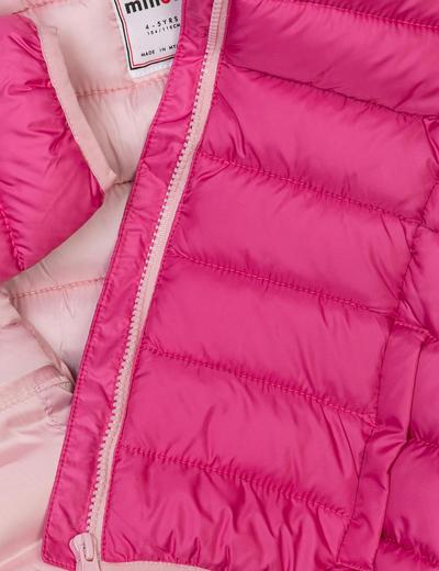 Niemowlęca kurtka pikowana ocieplana ze stójką- różowa