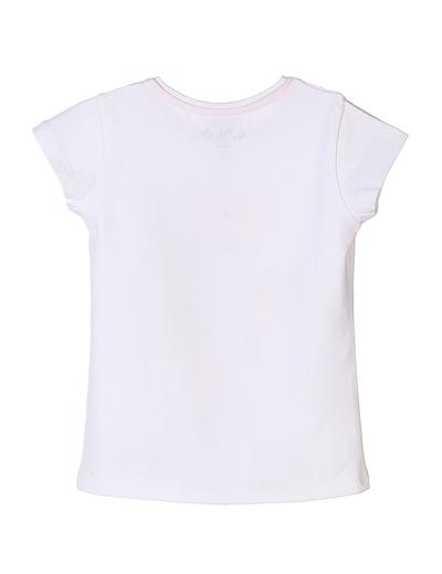 Biały t-shirt dla dziewczynki z kolorowymi nadrukami- syrenki