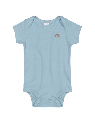 Gładkie bawełniane body dla niemowlaka - niebieskie
