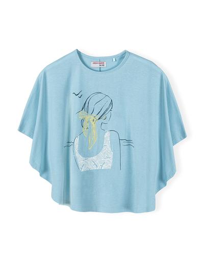 T-shirt dla dziewczynki - niebieski