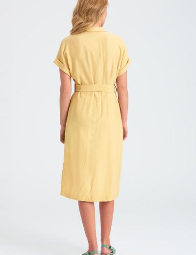 Sukienka z krótkim rękawem żółta