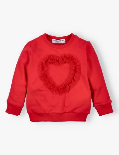 Bluza dla dziewczynki  z sercem czerwona
