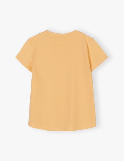 Pomarańczowa koszulka dla dziewczynki z dłuższym tyłem