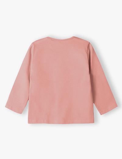 Różowa bawełniana bluzka niemowlęca z napisem - Króliczek mamusi